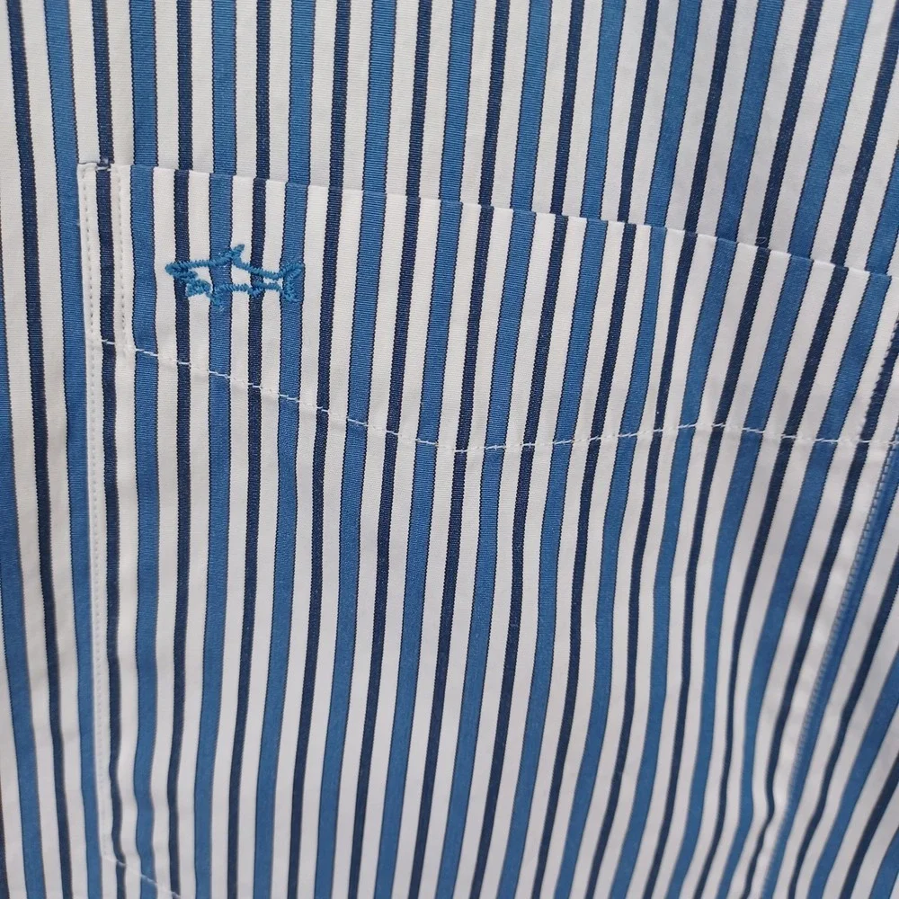 Paul‎ & Shark Shirt Mens XL 45 Blue Yellow Striped Adult Yachting Italy Made